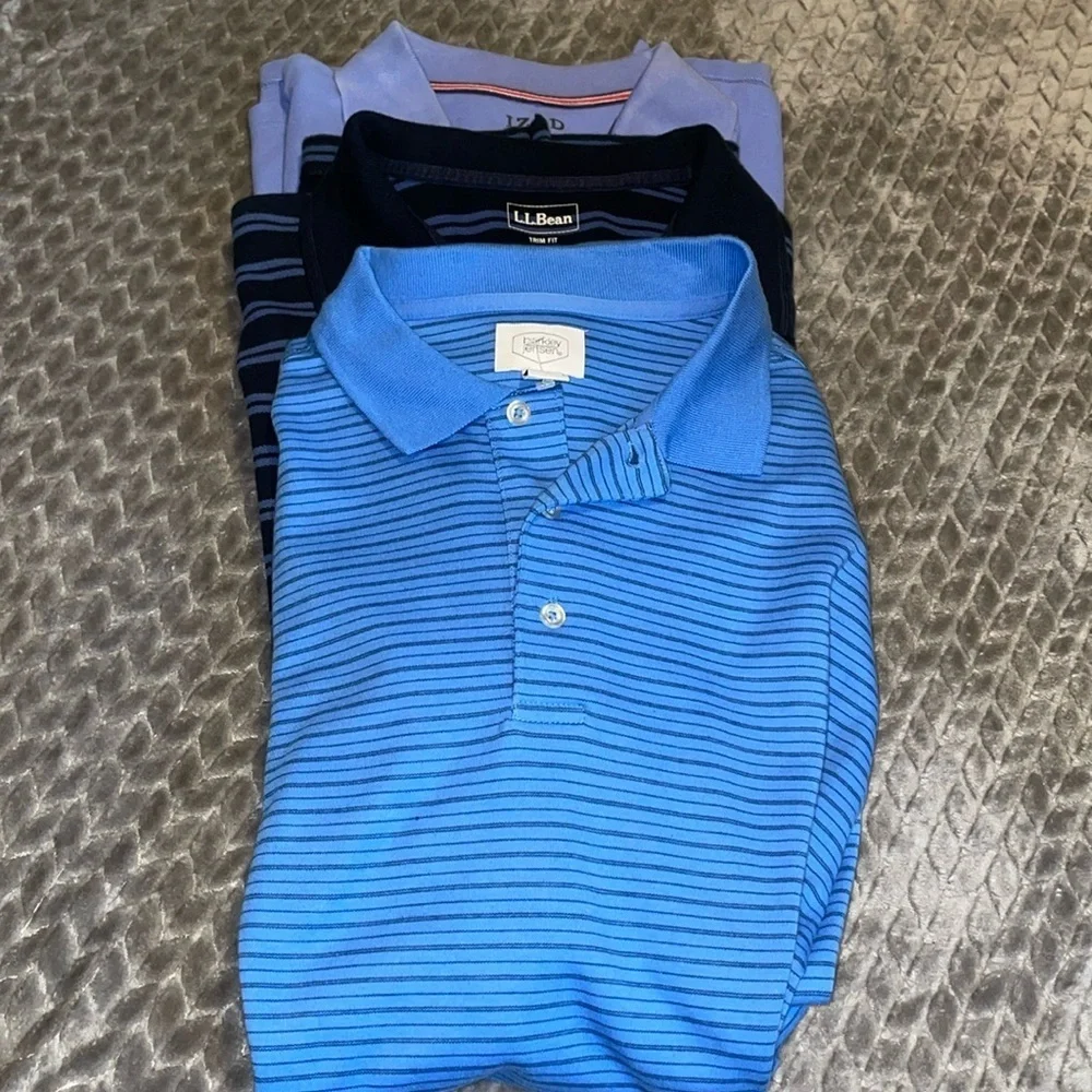 3‎ Polo Shirts.  Size Large.  Izod, L.L. Bean, Berkley Jensen.